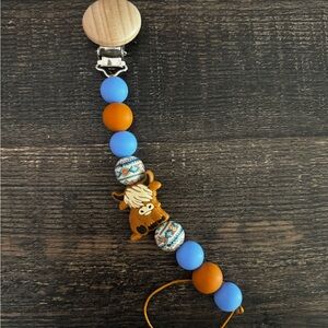 Cute Animal Pacifier Clip with Beads